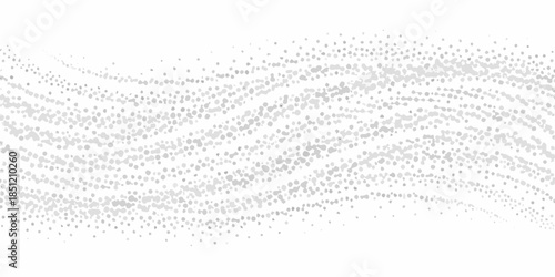 Abstract gray wave pattern with scattered dots on a white background