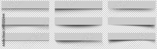 Collection of blank rectangular banners with shadow effects