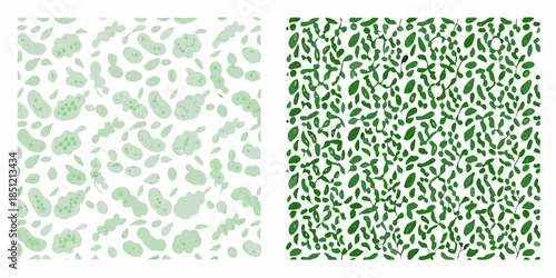 A visual comparison of sparse and dense leaf patterns against white background