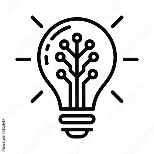 Innovative idea represented by a circuit light bulb