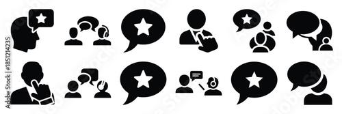 a collection of user feedback interaction minimal vector icon set, Human interaction vector icon set.