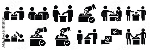 a collection of voting interaction minimal vector icon set, Human interaction vector icon set.