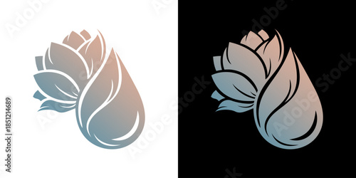 professional logo for spa. waterdrop and flower logo combination