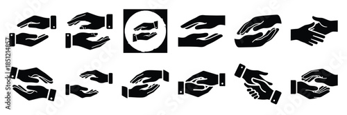 a collection of forgiveness gesture minimal vector icon set, Human interaction vector icon set.