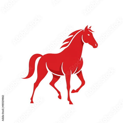striking red horse graphic illustration isolated on a black background perfect for zodiac or logo design