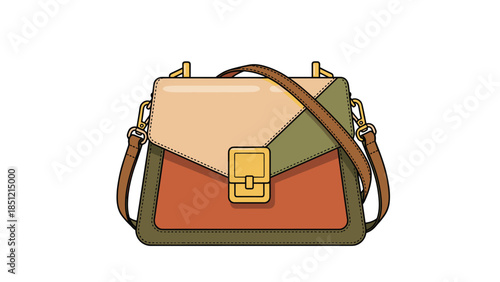 Stylish women's crossbody bag featuring a colorful geometric pattern and a chic gold clasp, perfect for modern fashion.