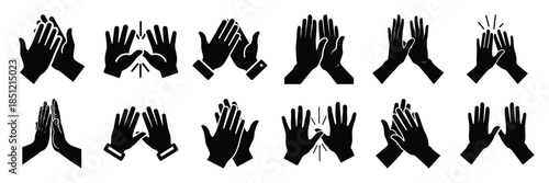 a collection of high five celebration minimal vector icon set, Human interaction vector icon set.