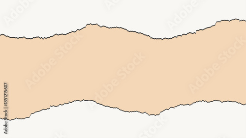 Torn Paper Effect with Peach Center and Creamy White Background vector illustration