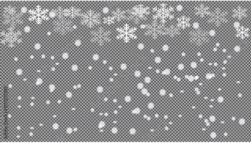 Snowflake Sparkle Winter Overlay with Glitter Lights on Transparent Background