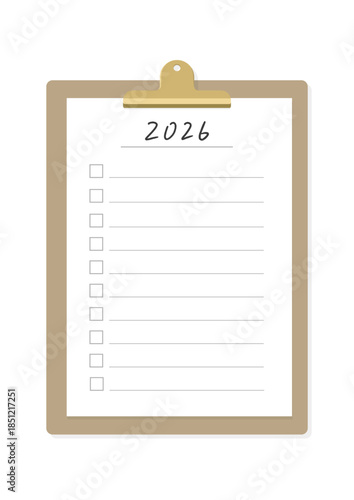 2026年のチェックリストとバインダー - シンプルでおしゃれな目標や計画･Todoのテンプレート