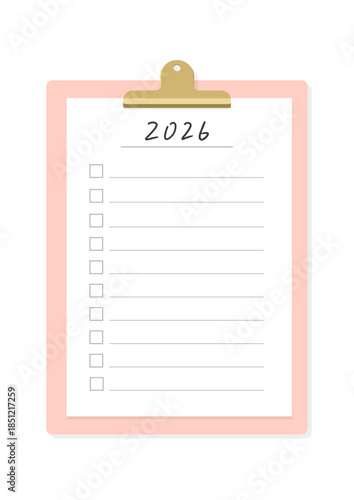 2026年のチェックリストとバインダー - おしゃれでかわいい目標や計画･Todoのテンプレート