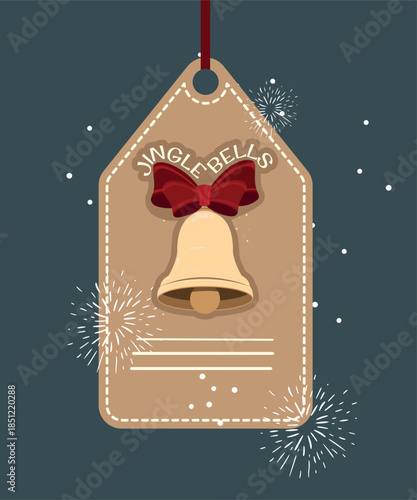 Jingle Bells Illustration with Bells at Tag