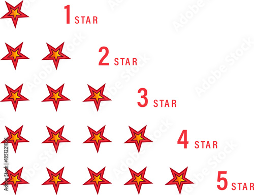 Star Rating Reviews Vector. Product rating or customer review with gold stars set collection.