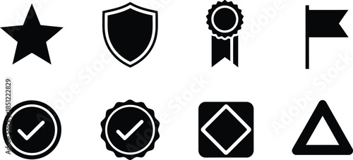 set of shields Trophy vector award