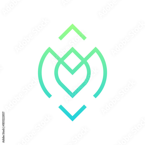 Letter M leaf minimalist modern logo