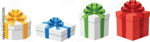 Colorful Gift Boxes with Bows for Holidays and Celebrations