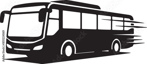 Fast moving bus vector icon. Dynamic public transport and rapid travel concept.
