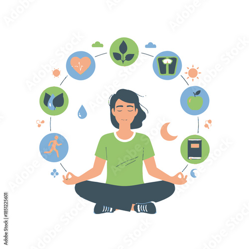Peaceful person practicing meditation symbolizing holistic well-being and inner harmony in a