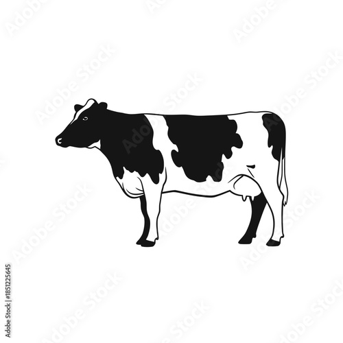 cow on a white background