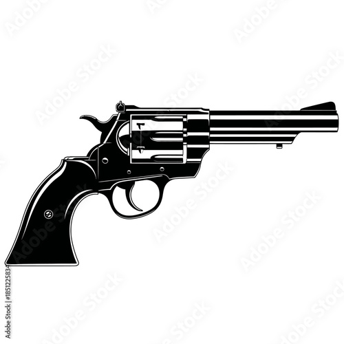 Modern handgun pistol silhouette vector graphic on a clean white background.