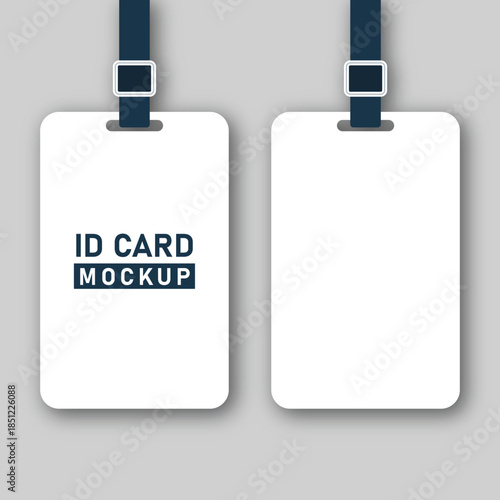 Blank ID Card Mockup with Lanyard for Corporate Identity
