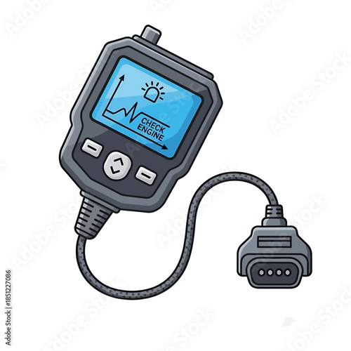 Diagnostic device displaying graphical data on screen connected to a vehicle's system