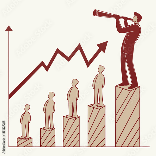 Minimal realistic of business growth and vision leadership