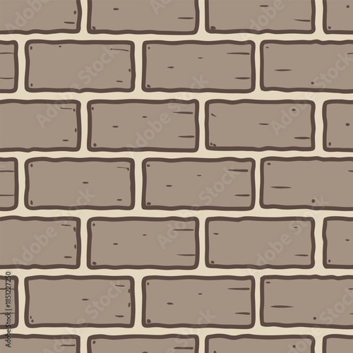 A close up view of a simple cartoon style brick wall pattern