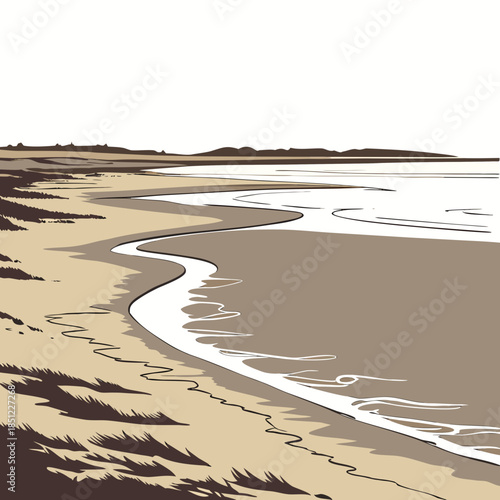 Coastal flat terrain near tide boundary realistic