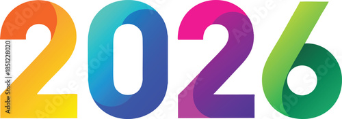 Vibrant 2026 numbers in modern colorful gradient style