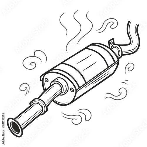 Vehicle exhaust pipe with heat emission muffler smoke