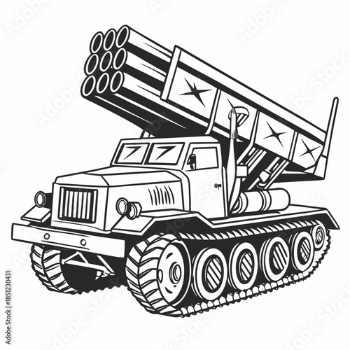 Artillery carrier vehicle with missile launcher and containers