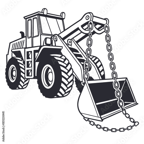 Heavy duty army loader with chains and metal frame