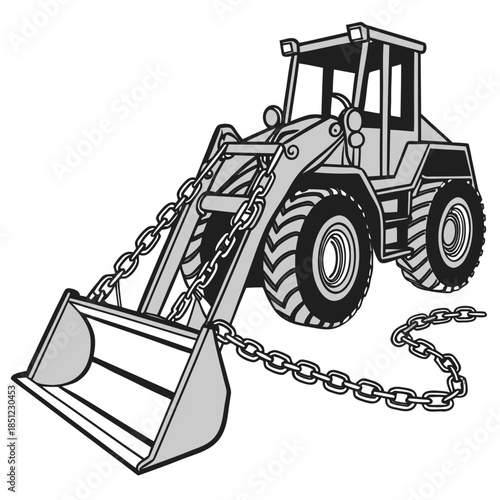 Heavy duty army loader with chains and metal frame 1