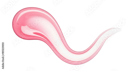 Pink cosmetic gel smear isolated PNG on transparent background, glossy serum swatch for beauty product and skincare