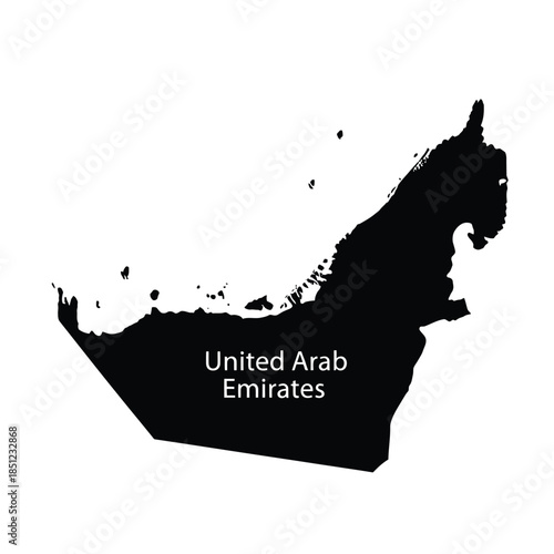 Map of united arab emirates country isolated on checkered background vector