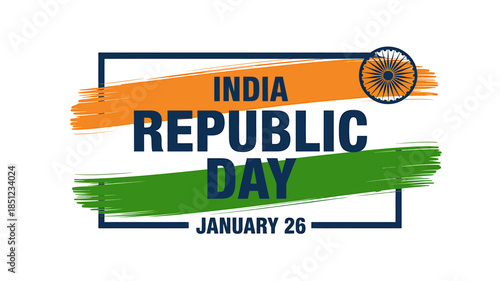 India Republic Day Celebration Graphic with National Emblem