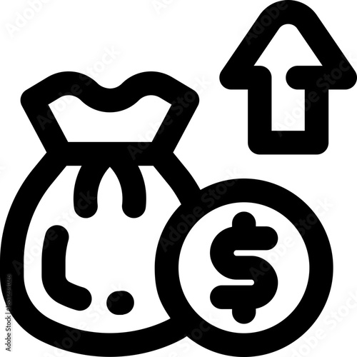 profit line icon. Clean and minimalist vector icon for websites, mobile apps, presentations, and logos. Fully scalable and customizable for any project.