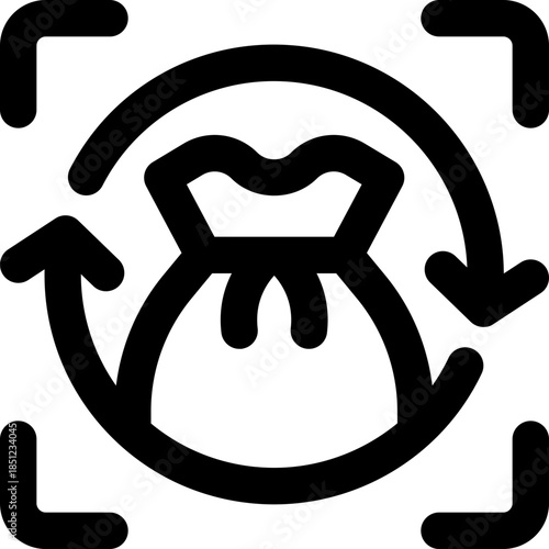 cash flow line icon. Clean and minimalist vector icon for websites, mobile apps, presentations, and logos. Fully scalable and customizable for any project.