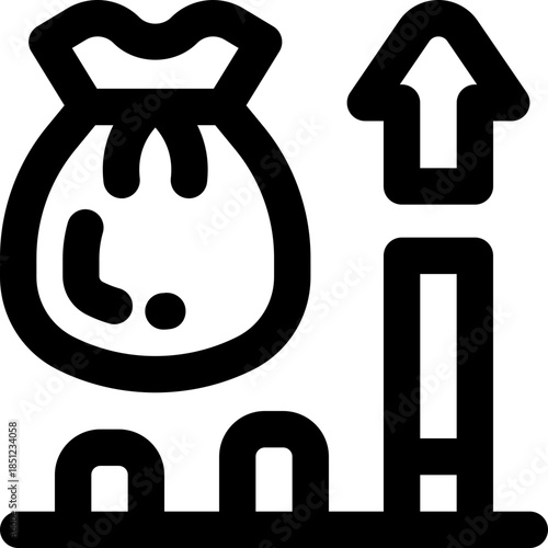 stock market line icon. Clean and minimalist vector icon for websites, mobile apps, presentations, and logos. Fully scalable and customizable for any project.