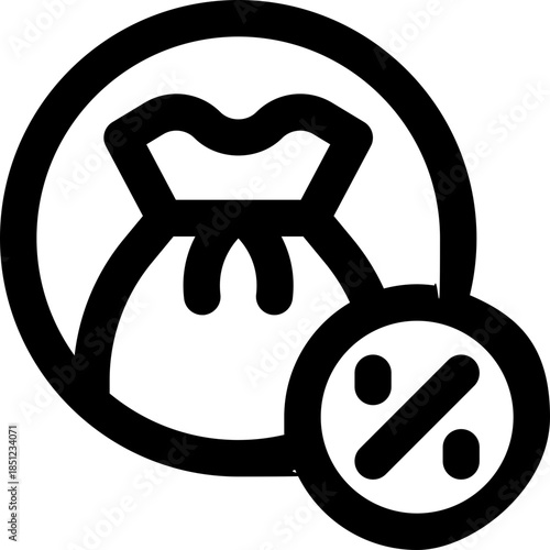 tax line icon. Clean and minimalist vector icon for websites, mobile apps, presentations, and logos. Fully scalable and customizable for any project.