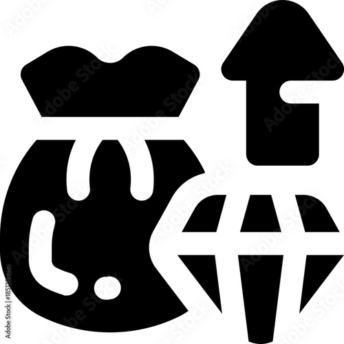 value glyph icon. Strong and solid vector icon for websites, mobile interfaces, presentations, and visual branding. High quality and easy to edit.