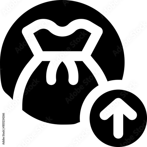 investment glyph icon. Strong and solid vector icon for websites, mobile interfaces, presentations, and visual branding. High quality and easy to edit.