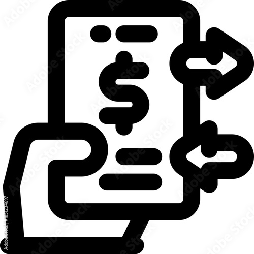 money transfer line icon. Clean and minimalist vector icon for websites, mobile apps, presentations, and logos. Fully scalable and customizable for any project.