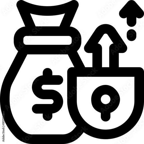 deposit line icon. Clean and minimalist vector icon for websites, mobile apps, presentations, and logos. Fully scalable and customizable for any project.