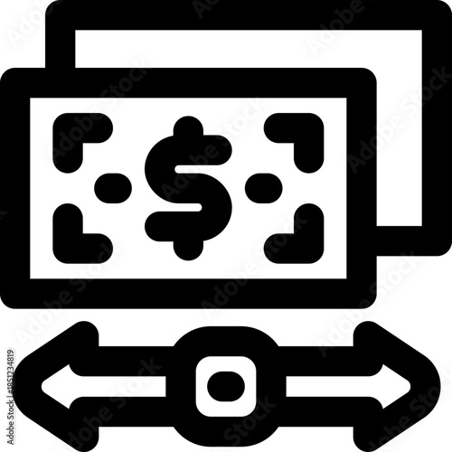 transaction line icon. Clean and minimalist vector icon for websites, mobile apps, presentations, and logos. Fully scalable and customizable for any project.