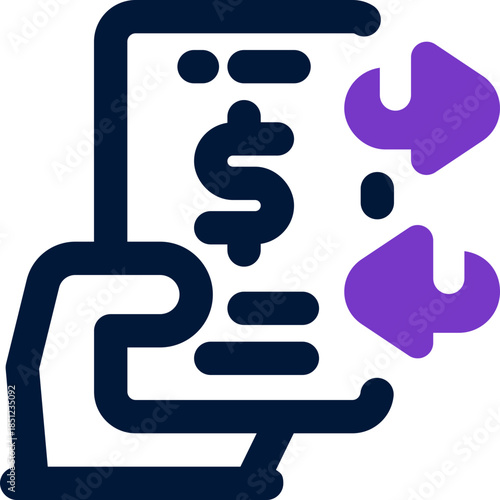 money transfer duotone icon. Sleek and modern vector icon for websites, mobile apps, marketing materials, and corporate design. Fully scalable and ready to use.