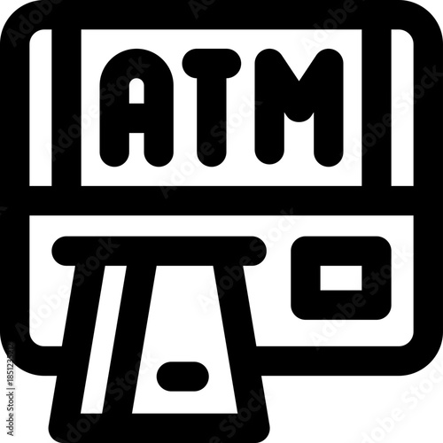 atm machine line icon. Clean and minimalist vector icon for websites, mobile apps, presentations, and logos. Fully scalable and customizable for any project.