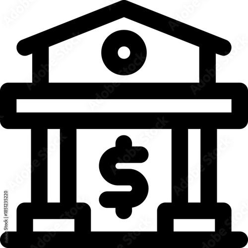 bank line icon. Clean and minimalist vector icon for websites, mobile apps, presentations, and logos. Fully scalable and customizable for any project.