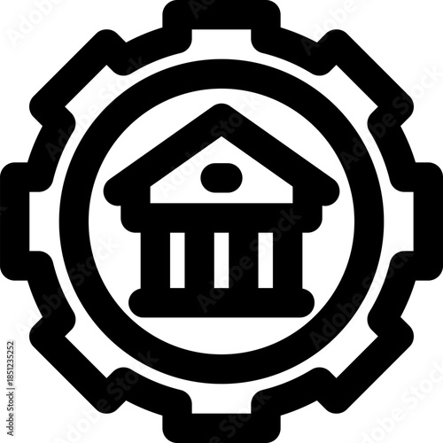 banking system line icon. Clean and minimalist vector icon for websites, mobile apps, presentations, and logos. Fully scalable and customizable for any project.